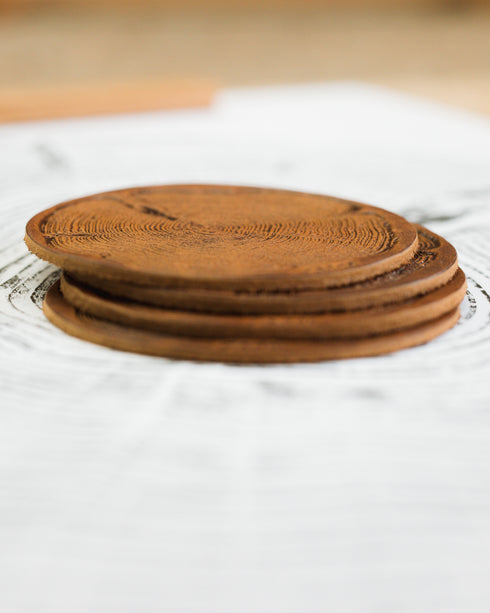 Leather Coasters (Cedar Tree Embossed)